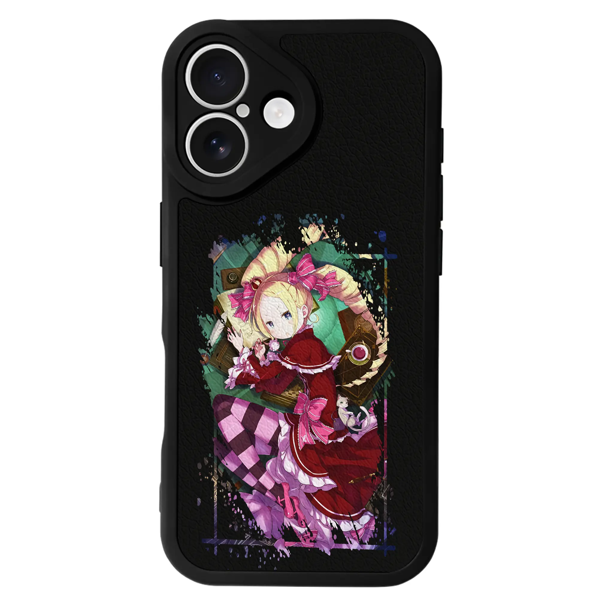 リゼロ グッズ ベアトリス - IPhone 16シリーズ対応 ・ シリコンスマホケース ・ レザー調 ・ 高精度フィット ・ 耐衝撃 ・ ワイヤレス充電対応 ・ 精密カット